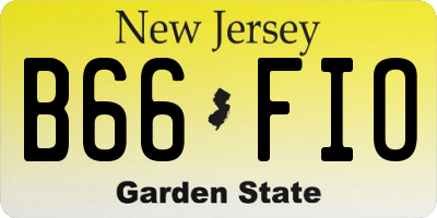 NJ license plate B66FIO