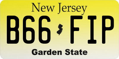 NJ license plate B66FIP