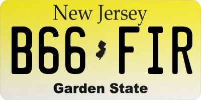 NJ license plate B66FIR