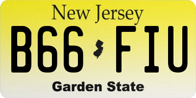 NJ license plate B66FIU