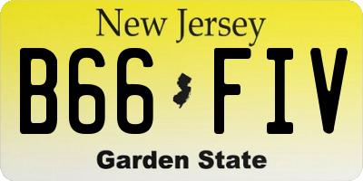 NJ license plate B66FIV