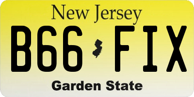 NJ license plate B66FIX