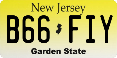 NJ license plate B66FIY