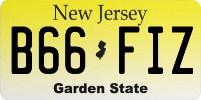 NJ license plate B66FIZ
