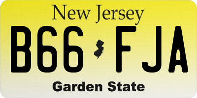 NJ license plate B66FJA