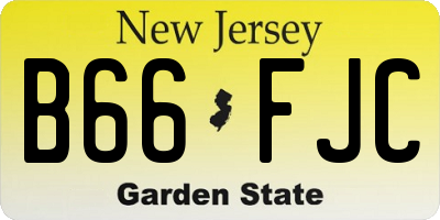 NJ license plate B66FJC