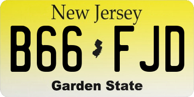 NJ license plate B66FJD