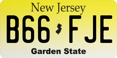 NJ license plate B66FJE