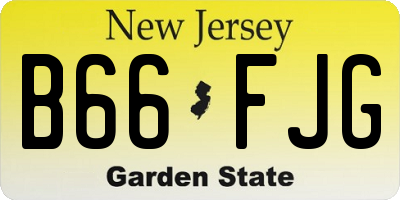NJ license plate B66FJG