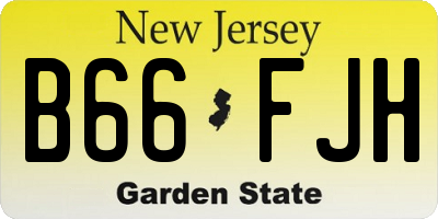 NJ license plate B66FJH