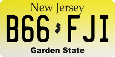 NJ license plate B66FJI
