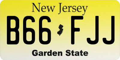 NJ license plate B66FJJ