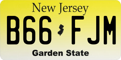 NJ license plate B66FJM