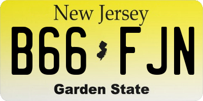 NJ license plate B66FJN