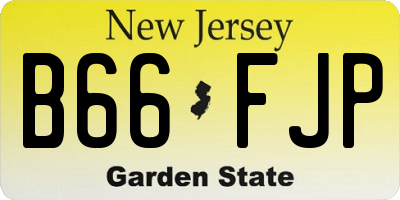 NJ license plate B66FJP