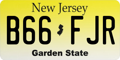 NJ license plate B66FJR