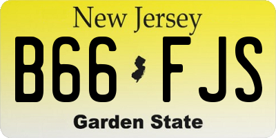 NJ license plate B66FJS