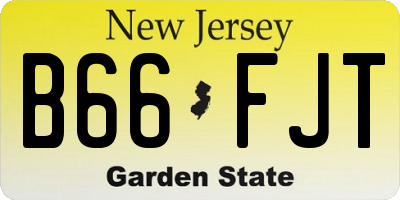 NJ license plate B66FJT