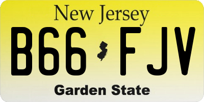 NJ license plate B66FJV