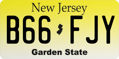 NJ license plate B66FJY