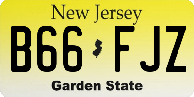 NJ license plate B66FJZ