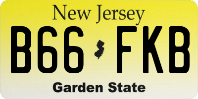 NJ license plate B66FKB