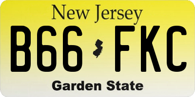 NJ license plate B66FKC