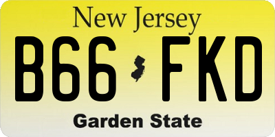 NJ license plate B66FKD