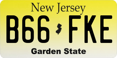 NJ license plate B66FKE