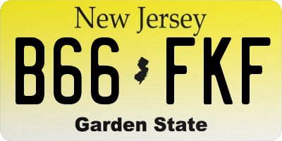 NJ license plate B66FKF