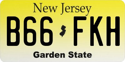 NJ license plate B66FKH