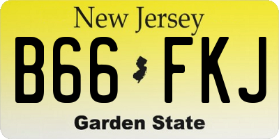NJ license plate B66FKJ