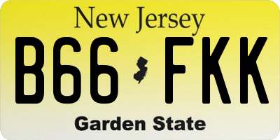 NJ license plate B66FKK