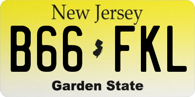 NJ license plate B66FKL