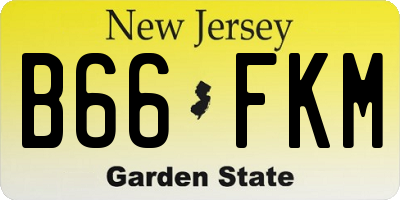 NJ license plate B66FKM