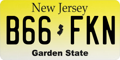 NJ license plate B66FKN