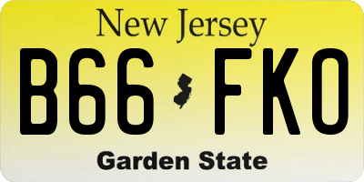 NJ license plate B66FKO