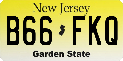 NJ license plate B66FKQ