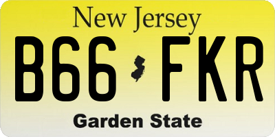 NJ license plate B66FKR