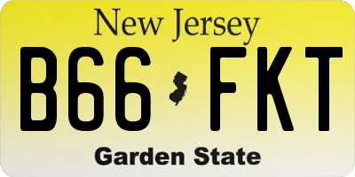 NJ license plate B66FKT
