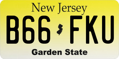 NJ license plate B66FKU