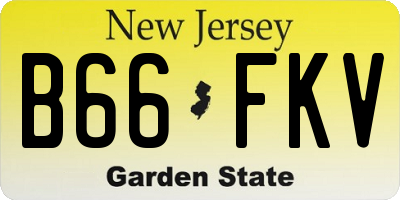 NJ license plate B66FKV
