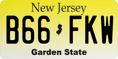 NJ license plate B66FKW