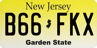 NJ license plate B66FKX