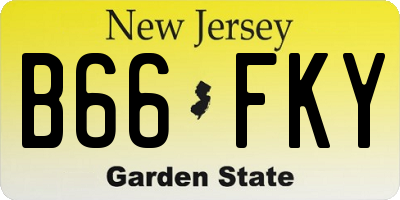 NJ license plate B66FKY