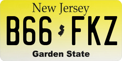 NJ license plate B66FKZ