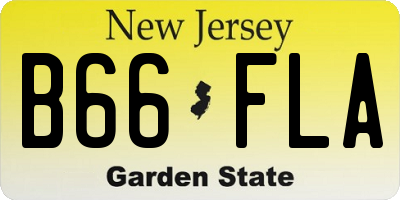 NJ license plate B66FLA