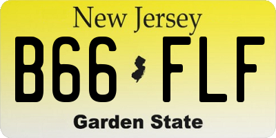 NJ license plate B66FLF