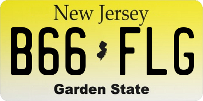 NJ license plate B66FLG