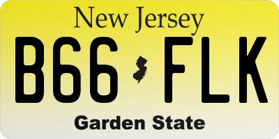 NJ license plate B66FLK